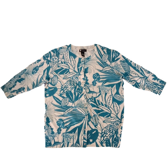 Carole Little Botanical Patterned Cardigan | US 1X - Picture 3 of 5